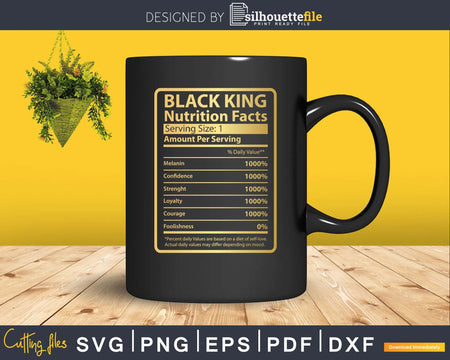 Black King Girl Magic Nutritional Facts SVG Vector Png Eps