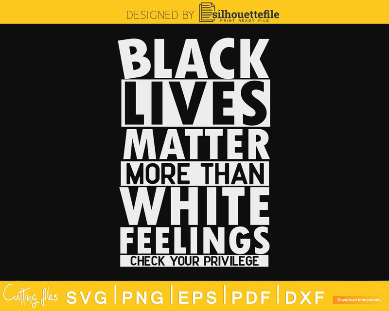 Black lives Matter More than White Feelings Check your