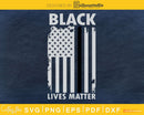 Black Lives Matter Thin Line U.S Flag Civil Rights svg cut