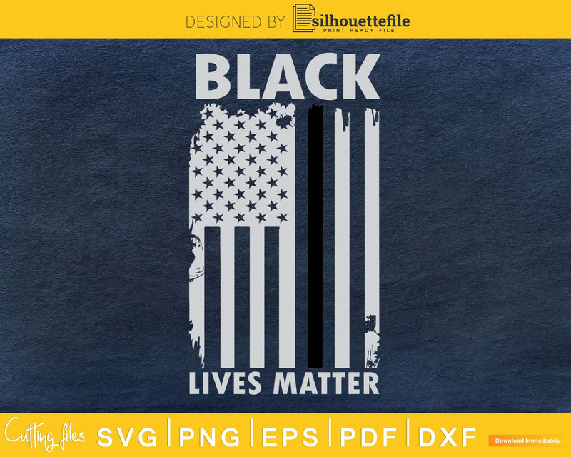 Black Lives Matter Thin Line U.S Flag Civil Rights svg cut