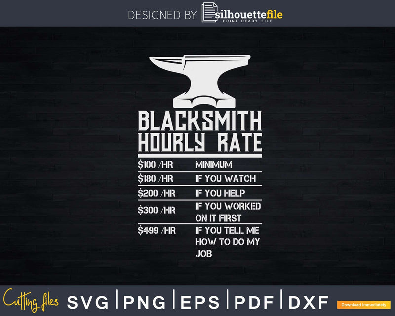 Blacksmith Hourly Rate Metalsmith Forging Blacksmithing Svg