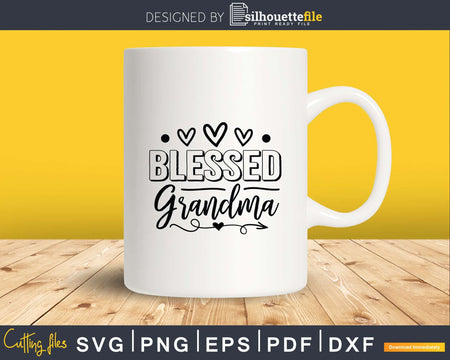 Blessed Grandma Svg Heart Png Dxf Digital Files