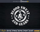 Blood Sweat And Gears Mountain Biking Retro Vintage Svg Dxf