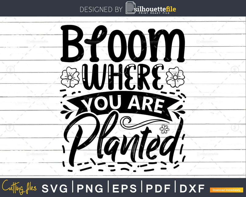 Bloom Where You Are Planted SVG Design Printable Craft Cut