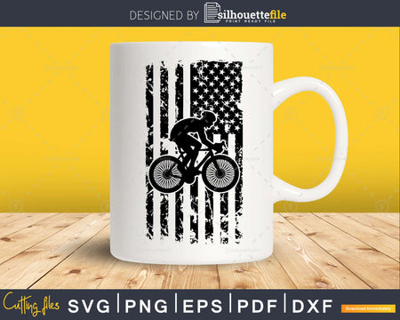 BMX Distressed American Flag Bicycle svg for Cyclist design