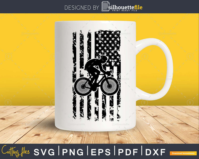 BMX Distressed American Flag Bicycle svg for Cyclist design