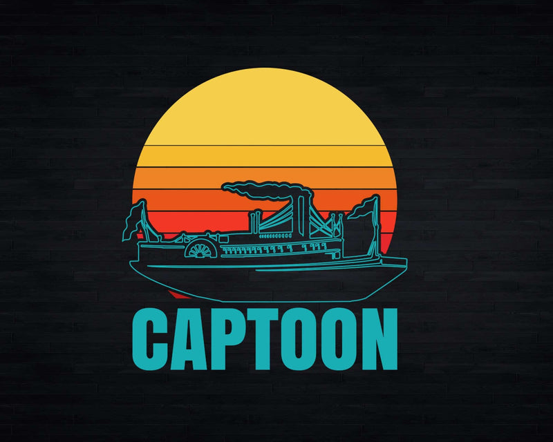 Funny Boating Captoon Pontoon Tritoon Captain Svg Png