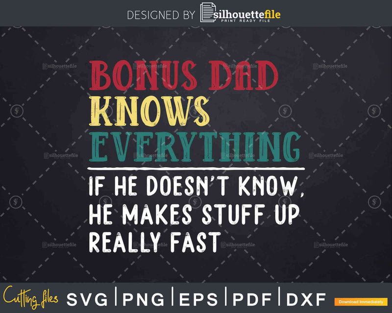 Bonus Dad Knows Everything Funny Fathers Day Svg Dxf Eps