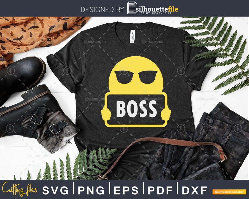 Boss Emoji Sunglasses Funny Halloween Shirt Design Svg Cut
