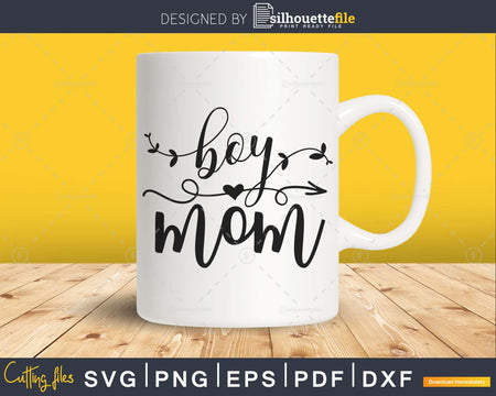 Boy mom hand lettered SVG dxf eps of boys Svg silhouette