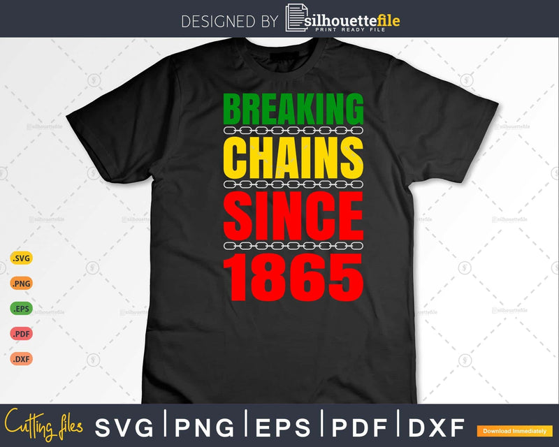 Breaking Chains Since 1865 Juneteenth Black Power Png Svg