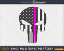 Breast Cancer Awareness Punisher Skull Thin Pink Line