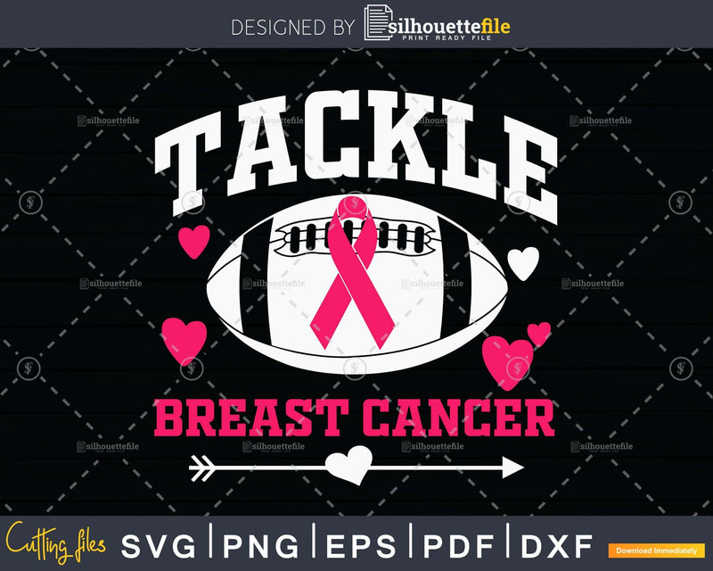 Breast Cancer Awareness Tackle Football svg print-ready cut