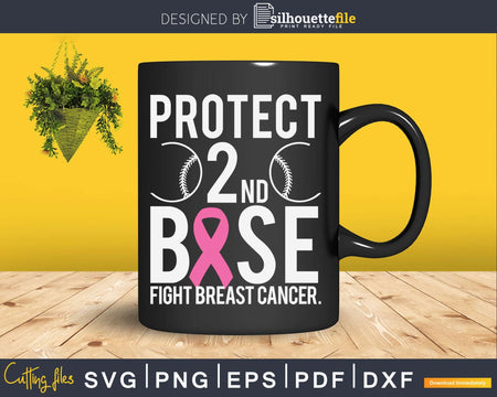 Breast Cancer Baseball Protect Second Base Svg Png Cricut