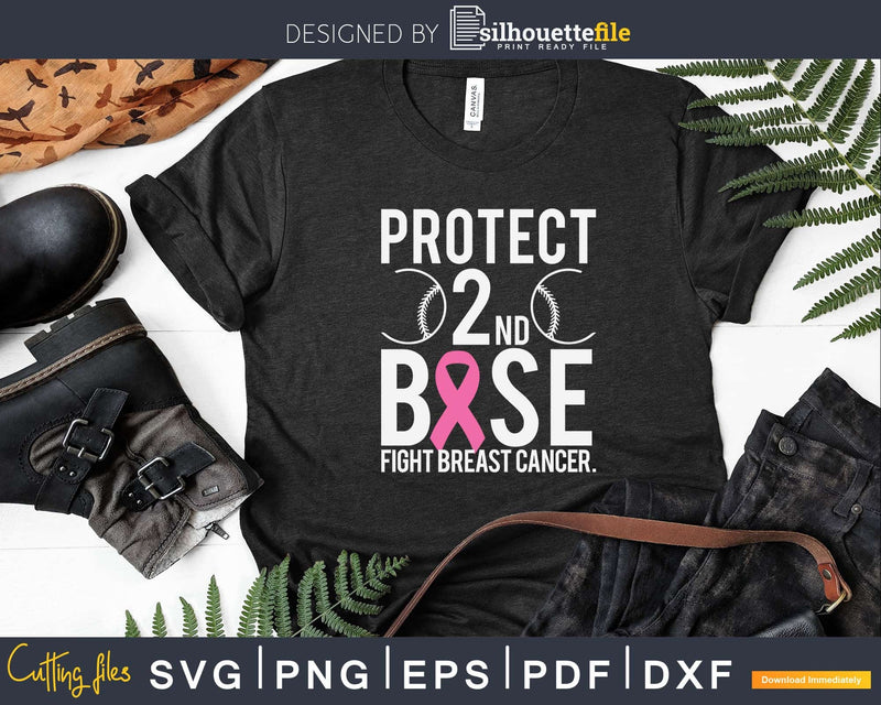 Breast Cancer Baseball Protect Second Base Svg Png Cricut