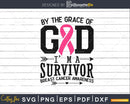 Breast Cancer Survivor svg Support Pink Ribbon Grace God