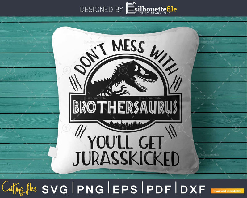 Brothersaurus Jurasskicked Dinosaur Party svg Cut File craft