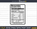 Brownies Nutrition Facts Funny Thanksgiving Christmas Svg