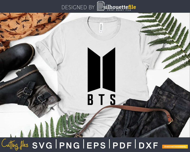 BTS Logo SVG png Silhouette DXF Cricut Compatible Digital