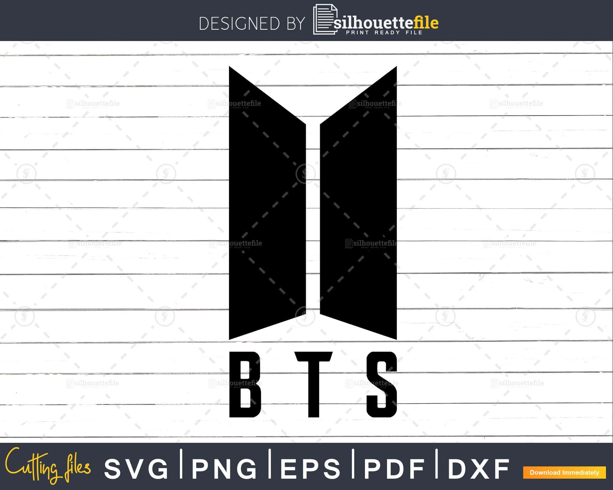 BTS Logo SVG png Silhouette DXF Cricut Digital Instant Download ...