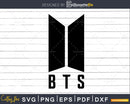 BTS Logo SVG png Silhouette DXF Cricut Compatible Digital