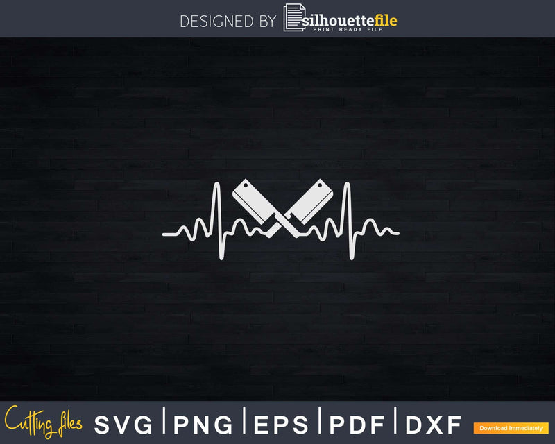 Butcher Frequency Heartbeat Svg Dxf Png Cut Files