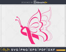 Butterfly Awareness Pink Ribbon svg png cutting cut file
