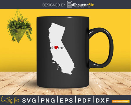 California CA Home Heart Native Map cricut cut svg png