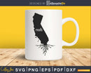 California CA Roots Home Native Map svg silhouette cricut