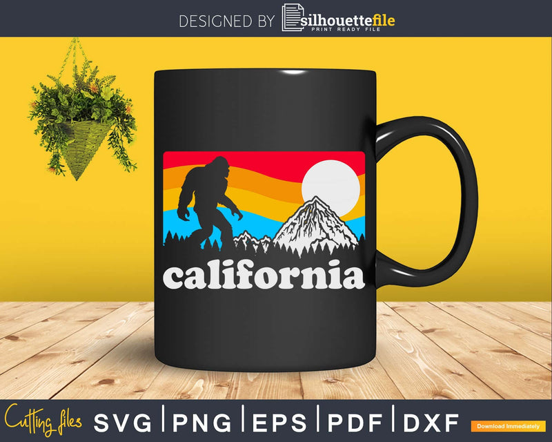 California Retro Bigfoot Mountains Svg Designs Cricut Cut