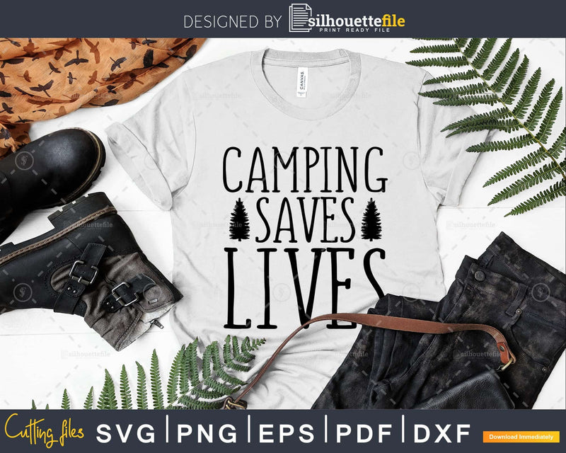 Camping Saves Lives Family Camp Summer Religious T Shirt