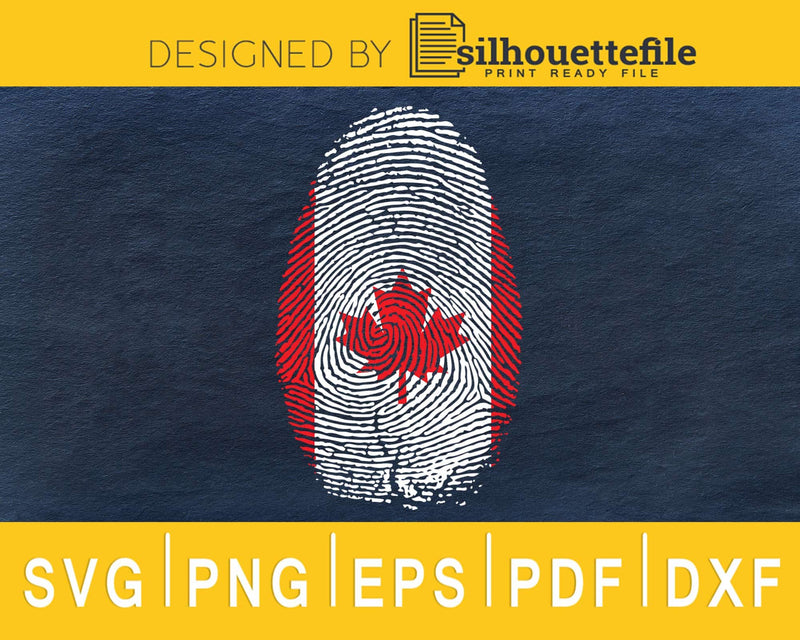 Canada Canadian Flag DNA Fingerprint svg cricut cut