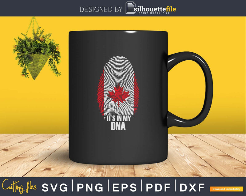 Canada Canadian Flag It’s In My DNA Fingerprint svg cutting