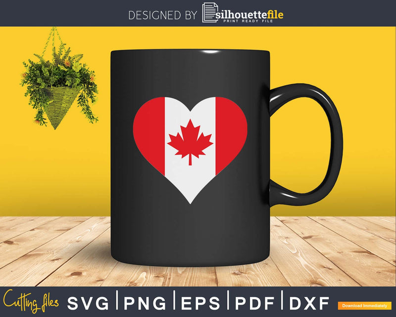 Canada Flag Heart Canadian Love svg cricut digital cutting