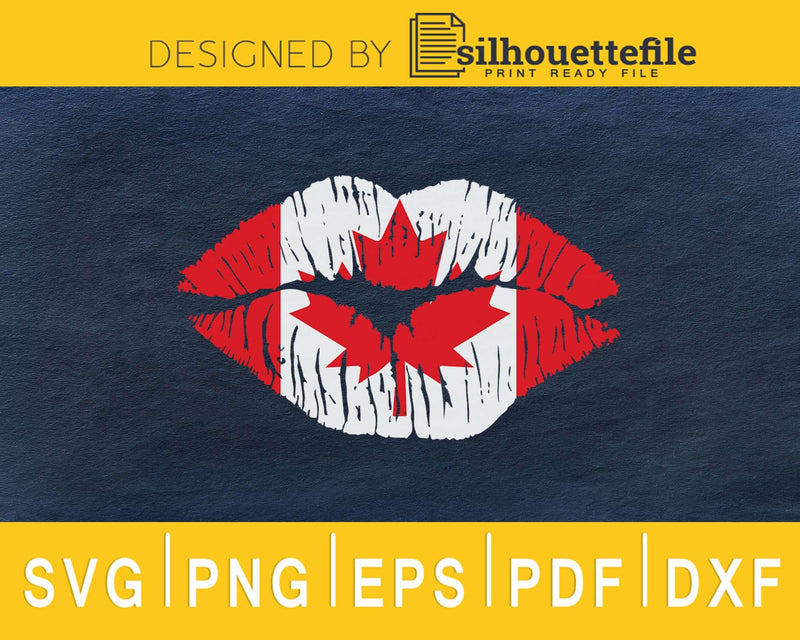 Canadian Girl Lips flag Canada Day svg cricut cut files