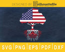 Canadian Roots American Grown Tree Flag USA Canada svg