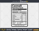 Cannoli Nutrition Facts Funny Thanksgiving Christmas Svg
