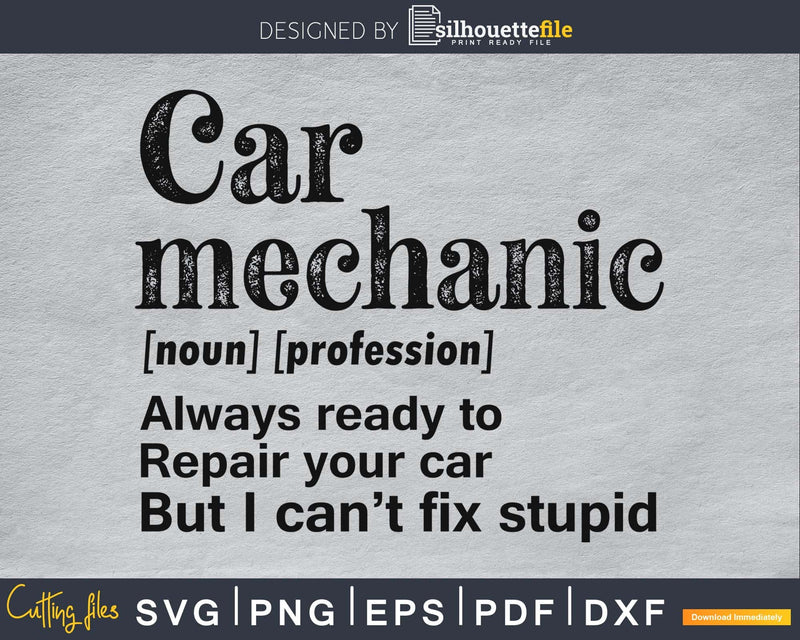 Car mechanic always ready to repair your car svg cut-file