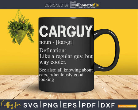 Carguy Definition Funny Car Lover Png Svg Vector T-shirt