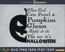 Cats prowl & Pumpkins Halloween cricut svg craft cut files