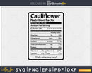 Cauliflower Nutrition Facts Funny Thanksgiving Christmas