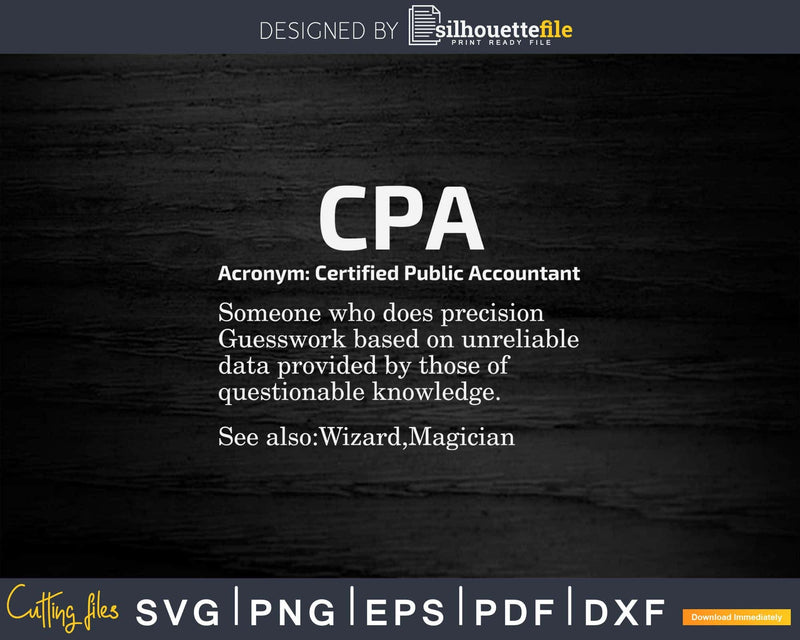 Certified Public Accountant CPA Definition Funny Accounting