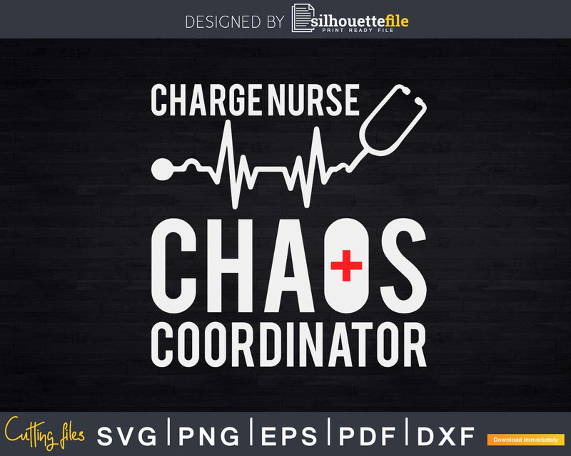 Charge Nurse Chaos Coordinator Funny RN Svg T-shirt Design