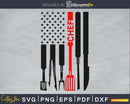 Chef 4th of July Patriotic Distressed American flag svg