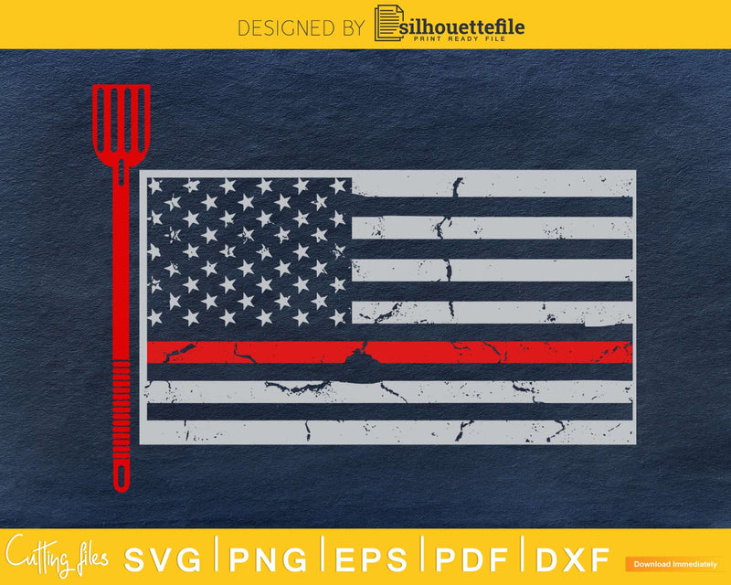 Chef BBQ Grill lover American flag svg craft cut file