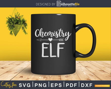 Chemistry elf christmas svg cricut craft cut prinable png