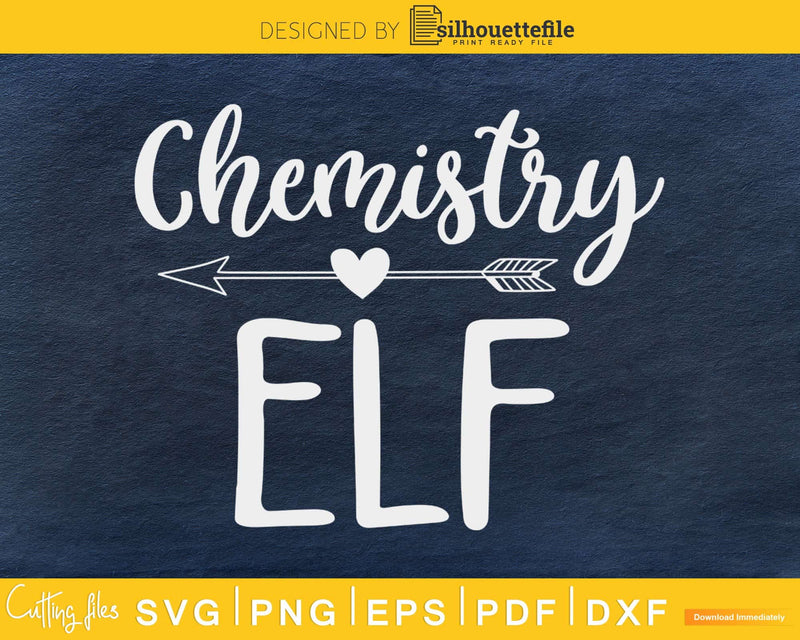 Chemistry elf christmas svg cricut craft cut prinable png