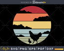 Chicken Chick Retro Style svg printable cut files
