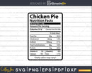 Chicken Pie Nutrition Facts Funny Thanksgiving Christmas