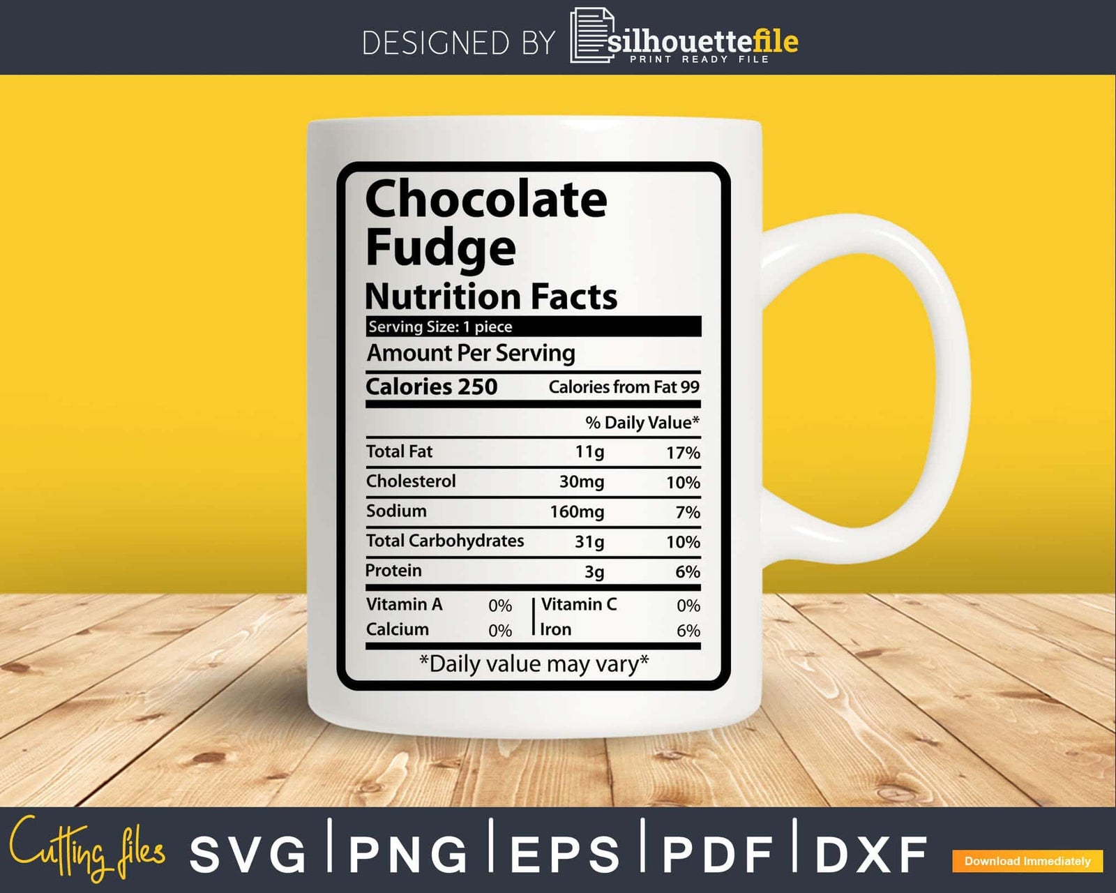 Chocolate Fudge Nutrition Facts Funny Thanksgiving Svg Png Cut File Silhouettefile